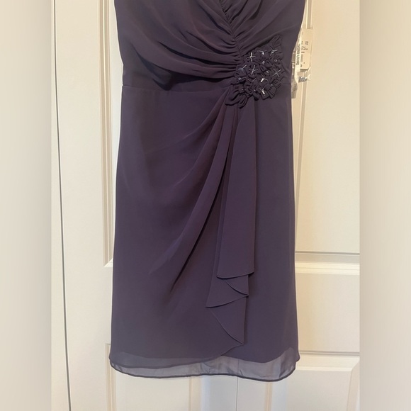 NWT David’s Bridal Purple Eggplant Chiffon Formal Dress Homecoming Bridesmaid 4 - Picture 5 of 9